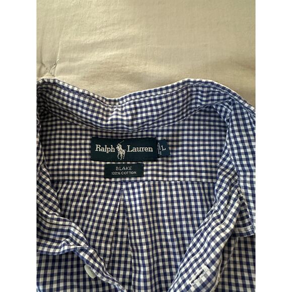 Ralph Lauren Blue Checked Blake Shirt sz Large - Picture 3 of 3